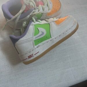 Nike Kids Sneakers in Orange, Green, and Purple